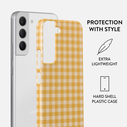 Tuscan Sun - Yellow Plaid Samsung Galaxy S22 Plus Case 2