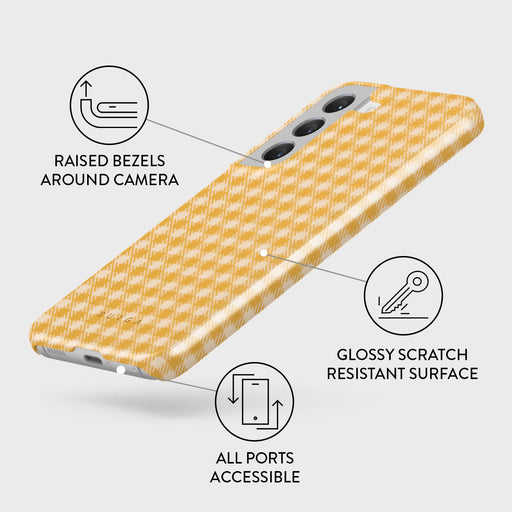 Tuscan Sun - Yellow Plaid Samsung Galaxy S22 Plus Case 3