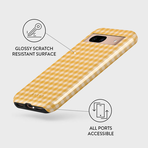 Tuscan Sun - Yellow Plaid Google Pixel 8a Case 3
