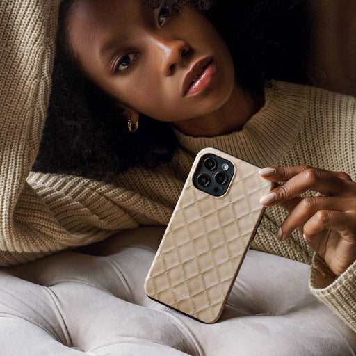 Simply Cream - Quilted iPhone 15 Plus Case 24