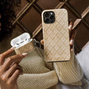 Simply Cream - Quilted iPhone 15 Plus Case 25