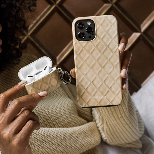 Simply Cream - Quilted iPhone 15 Plus Case 25