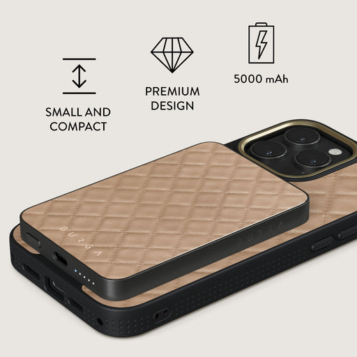 Simply Cream - Quilted - Magnetic Power Bank 2