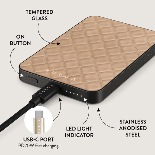 Simply Cream - Quilted - Magnetic Power Bank 5