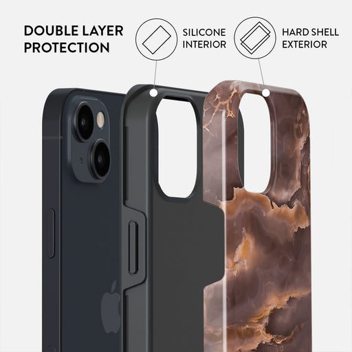 Fire Wood - Brown Marble iPhone 15 Plus Case 6