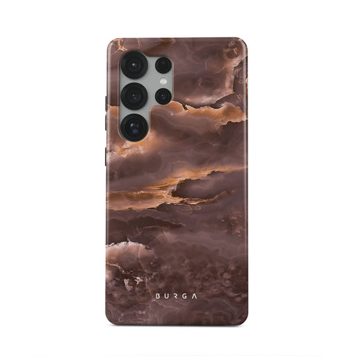 Fire Wood - Brown Marble Samsung Galaxy S25 Ultra Case 1