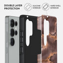 Fire Wood - Brown Marble Samsung Galaxy S25 Ultra Case 2