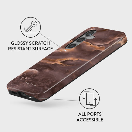 Fire Wood - Brown Marble Samsung Galaxy S24 Case 7
