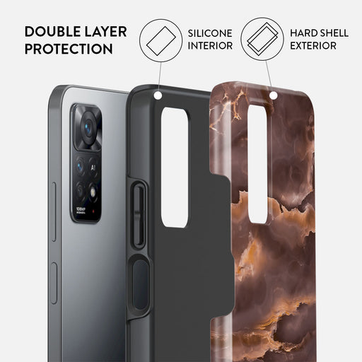 Fire Wood - Brown Marble Xiaomi Redmi Note 11 Pro+ Case 2