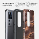 Fire Wood - Brown Marble Xiaomi 12T Pro Case 2