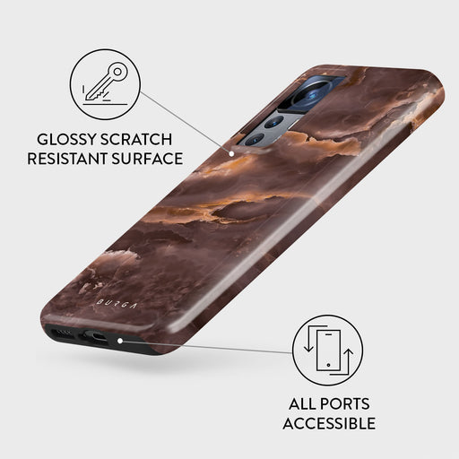 Fire Wood - Brown Marble Xiaomi 12T Pro Case 3