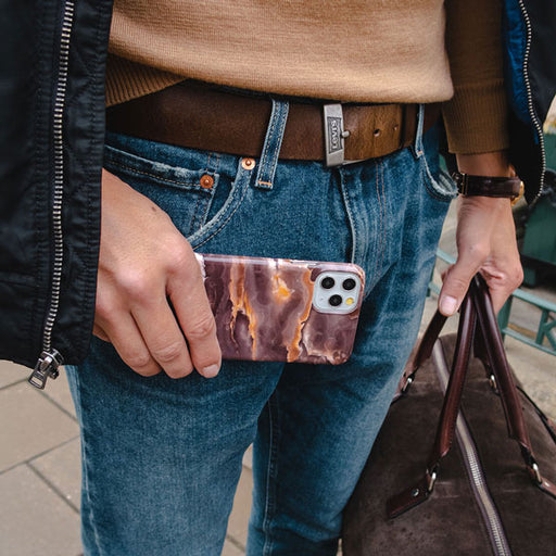 Fire Wood - Brown Marble Samsung Galaxy S25 Ultra Case 9