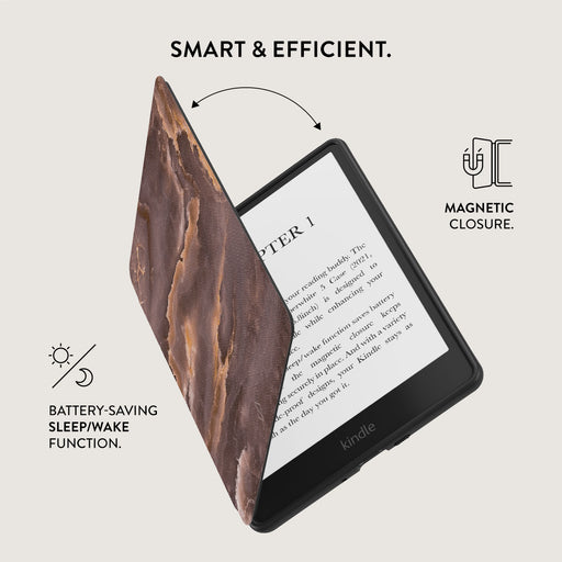 Fire Wood - Brown Marble Kindle Paperwhite (11th Gen) Case 5