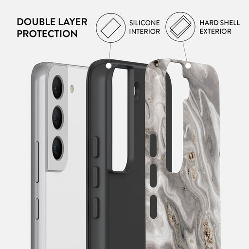 Snowstorm - Grey Marble Samsung Galaxy S22 Case 6
