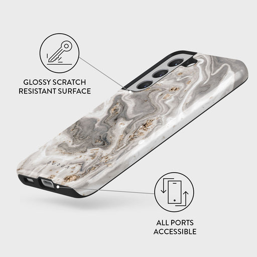 Snowstorm - Grey Marble Samsung Galaxy S22 Case 7