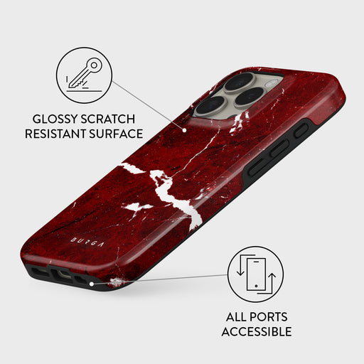 Iconic Red Ruby - Marble iPhone 16 Pro Case 3