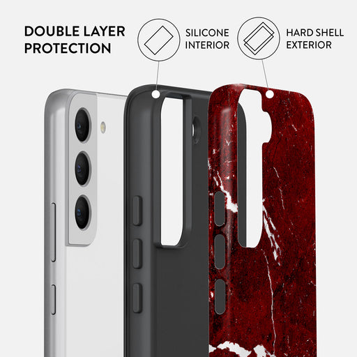 Iconic Red Ruby - Marble Samsung Galaxy S22 Case 6