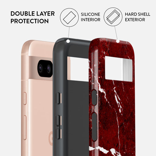 Iconic Red Ruby - Marble Google Pixel 8a Case 2
