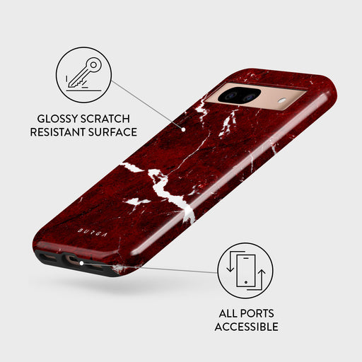 Iconic Red Ruby - Marble Google Pixel 8a Case 3
