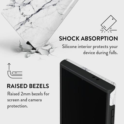Satin White - Marble Samsung Galaxy S24 Ultra Case 8
