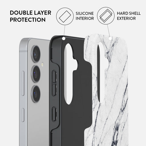 Satin White - Marble Samsung Galaxy S24 Case 6