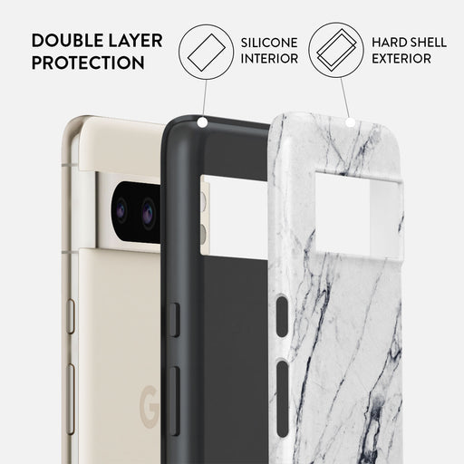 Satin White - Marble Google Pixel 8 Pro Case 2