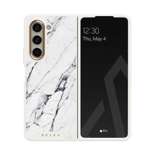 Satin White - Marble Samsung Galaxy Z Fold 5 Case 23