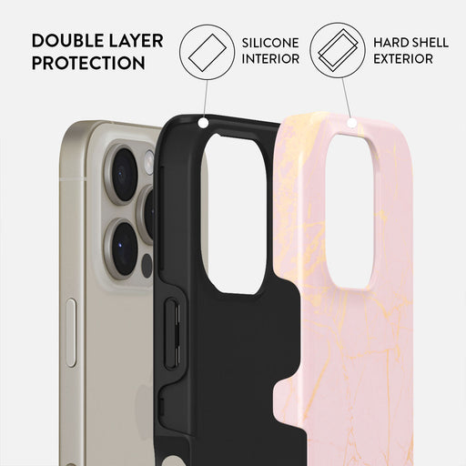 Peachy Gold - Pink Marble iPhone 16 Pro Max Case 2