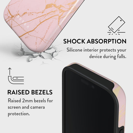 Peachy Gold - Pink Marble iPhone 16 Pro Max Case 4