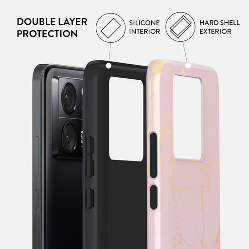 Peachy Gold - Pink Marble Xiaomi 13T Pro Case 2