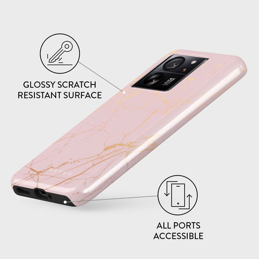 Peachy Gold - Pink Marble Xiaomi 13T Pro Case 3