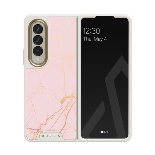Peachy Gold - Pink Marble Samsung Galaxy Z Fold 4 Case