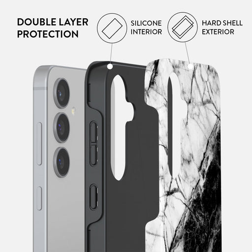 Fatal Contradiction - Black & White Marble Samsung Galaxy S24 Case 6