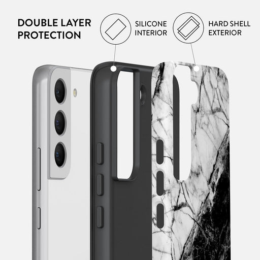 Fatal Contradiction - Black & White Marble Samsung Galaxy S22 Case 6