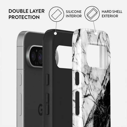 Fatal Contradiction - Black & White Marble Google Pixel 9 Pro Case 2