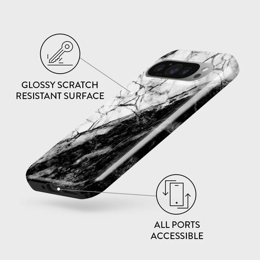 Fatal Contradiction - Black & White Marble Google Pixel 9 Pro Case 3