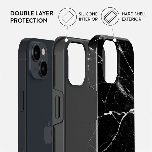 Noir Origin - Black Marble iPhone 15 Case 6