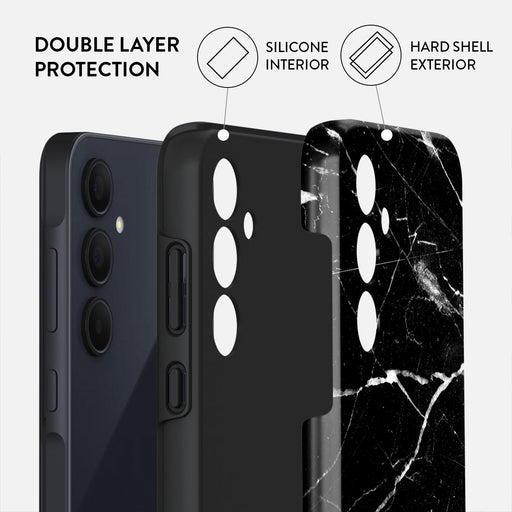 Noir Origin - Black Marble Samsung Galaxy A35 Case 2