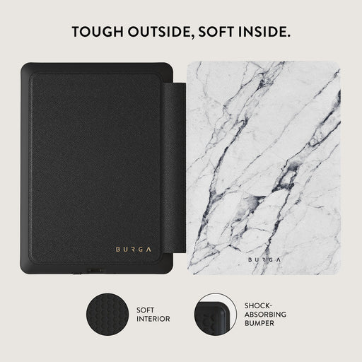 Satin White - Marble Kindle Paperwhite (11th Gen) Case 4