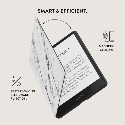 Satin White - Marble Kindle Paperwhite (11th Gen) Case 5