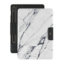 Satin White - Marble Samsung Galaxy Tab S9+ FE Case 1