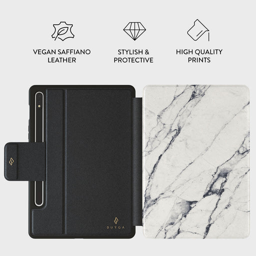 Satin White - Marble Samsung Galaxy Tab S10+ Case 2