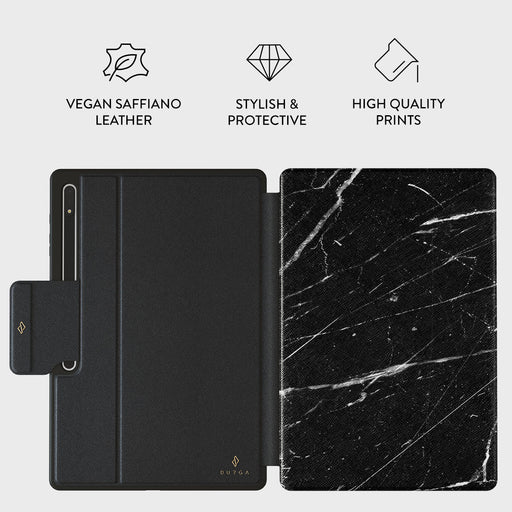 Noir Origin - Black Marble Samsung Galaxy Tab S8 Ultra Case 2