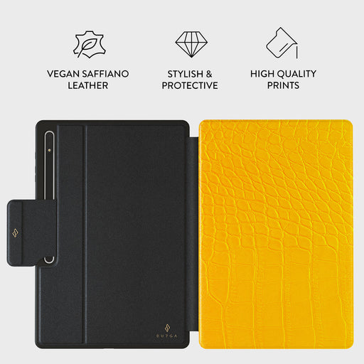 Canary Yellow - Snake Skin Samsung Galaxy Tab S9 Ultra Case 2