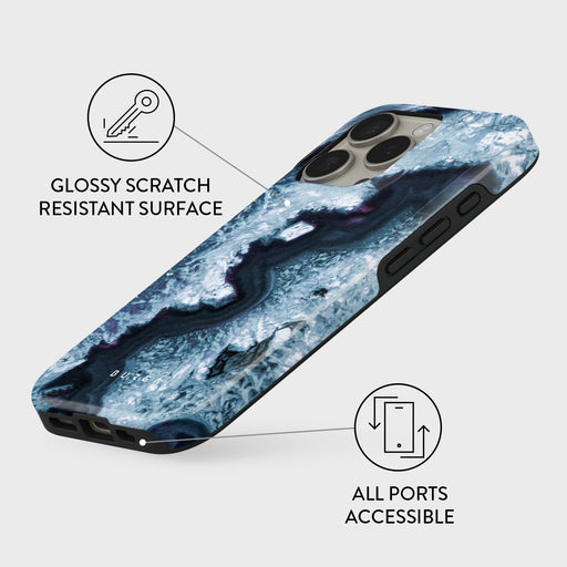 Frozen Lake - Gray Marble iPhone 16 Pro Case 3