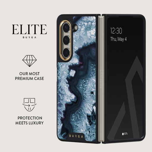 Frozen Lake - Gray Marble Samsung Galaxy Z Fold 5 Case 2