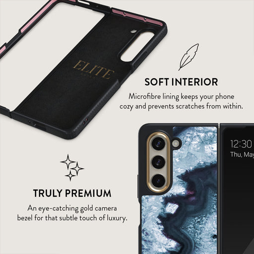 Frozen Lake - Gray Marble Samsung Galaxy Z Fold 5 Case 6
