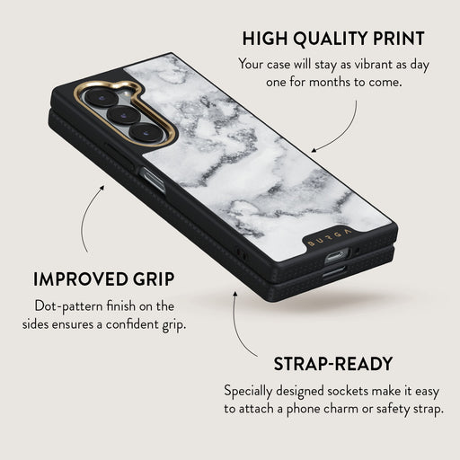 White Winter - Classy Marble Samsung Galaxy Z Fold 6 Case 5