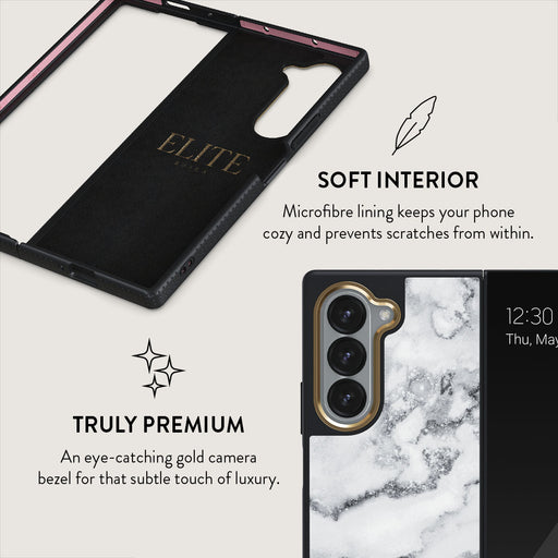 White Winter - Classy Marble Samsung Galaxy Z Fold 6 Case 6