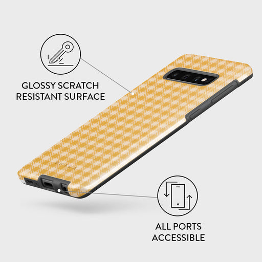 Tuscan Sun - Yellow Plaid Samsung Galaxy S10 4G Case 7